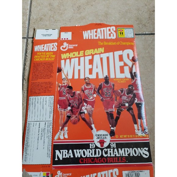 General Mills Wheaties 1991 NBA World Champion Chicago Bulls empty box - Picture 5 of 7